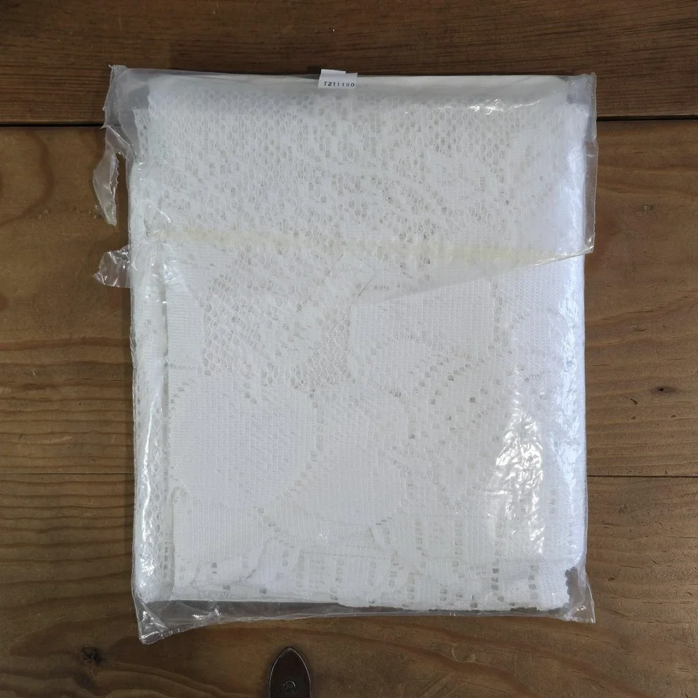 Vintage Heritage Lace Apple Basket Cafe Curtain Valance Tier White Lace